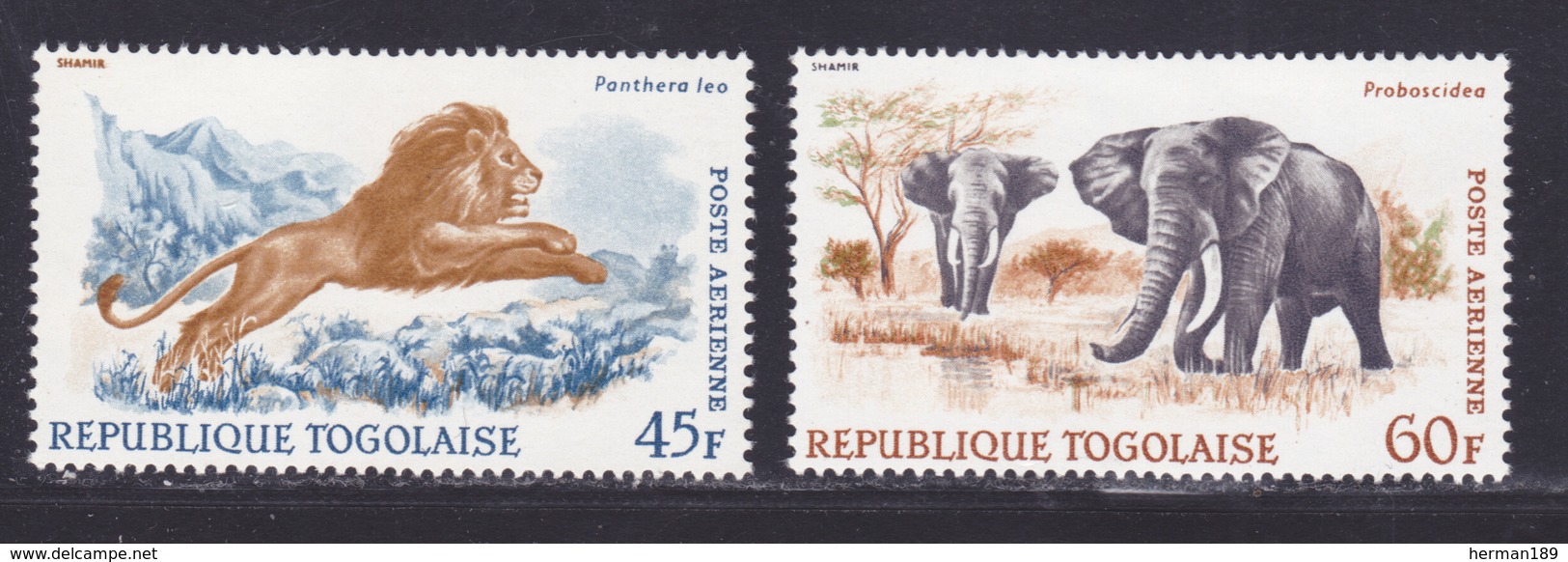 TOGO AERIENS N°   81 & 82 ** MNH Neufs Sans Charnière, TB (D9363) Annimaux, Lion, éléphants -1967 - Togo (1960-...)