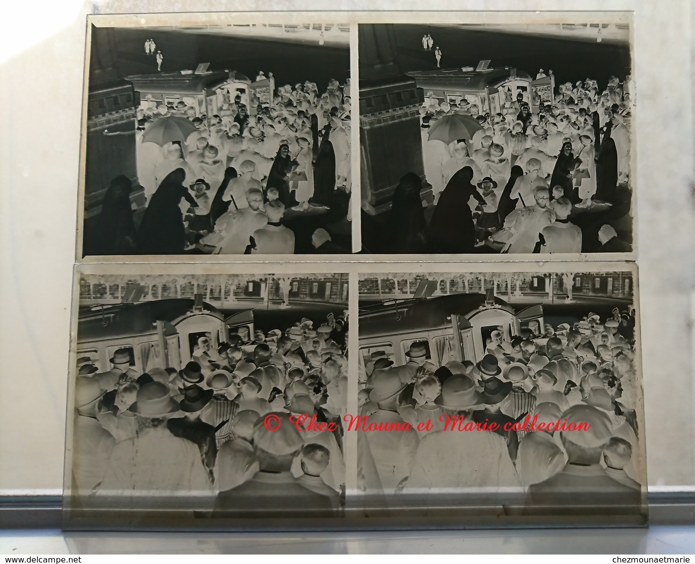 TRANSPORT DE L HOMME AU POUMON D ACIER FRED SNITE 3 JUIN 1939 - LOT DE 2 - PLAQUE DE VERRE STEREO 13*6 CM - Glass Slides