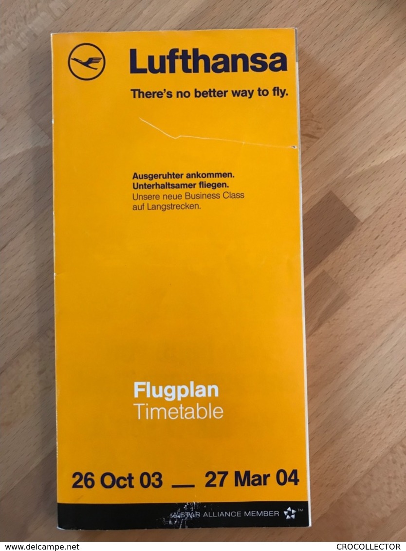 LUFTHANSA Flugplan Timetable 26 Oct 03  _  27 Mar 04 - Orari