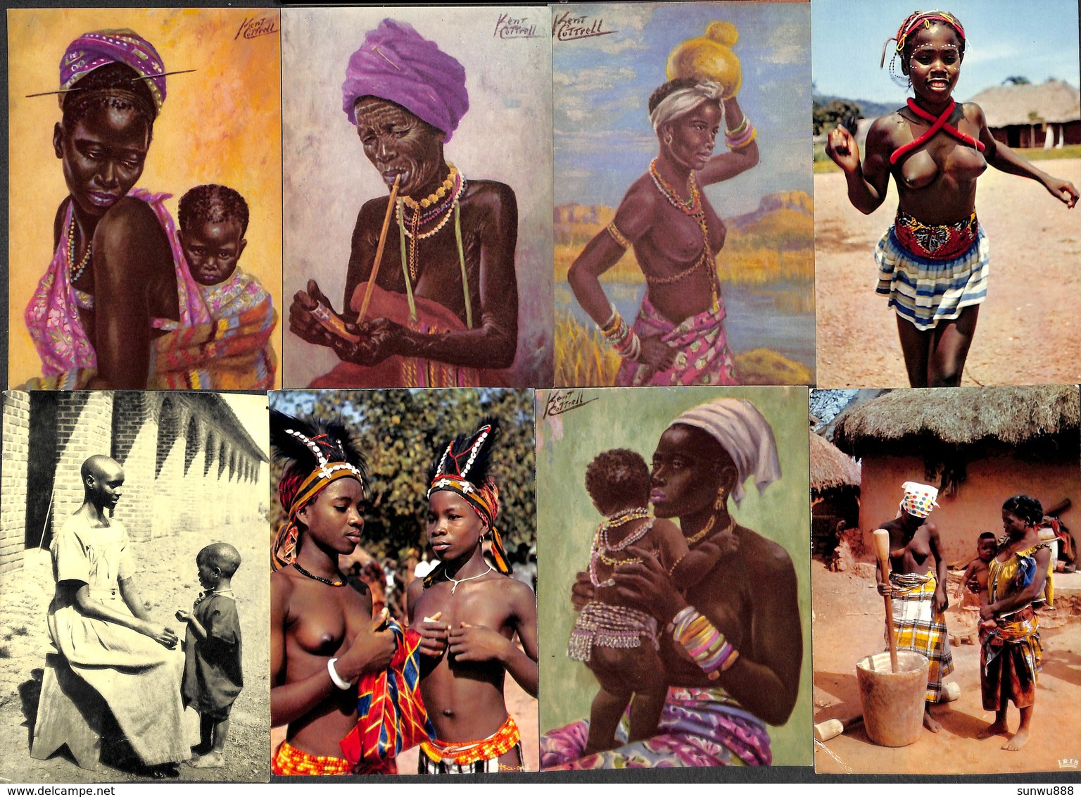 Afrique En Couleurs - Lot 31 Cartes Femmes Folklore Danse Seins Nus Kent Cottrell - Non Classés