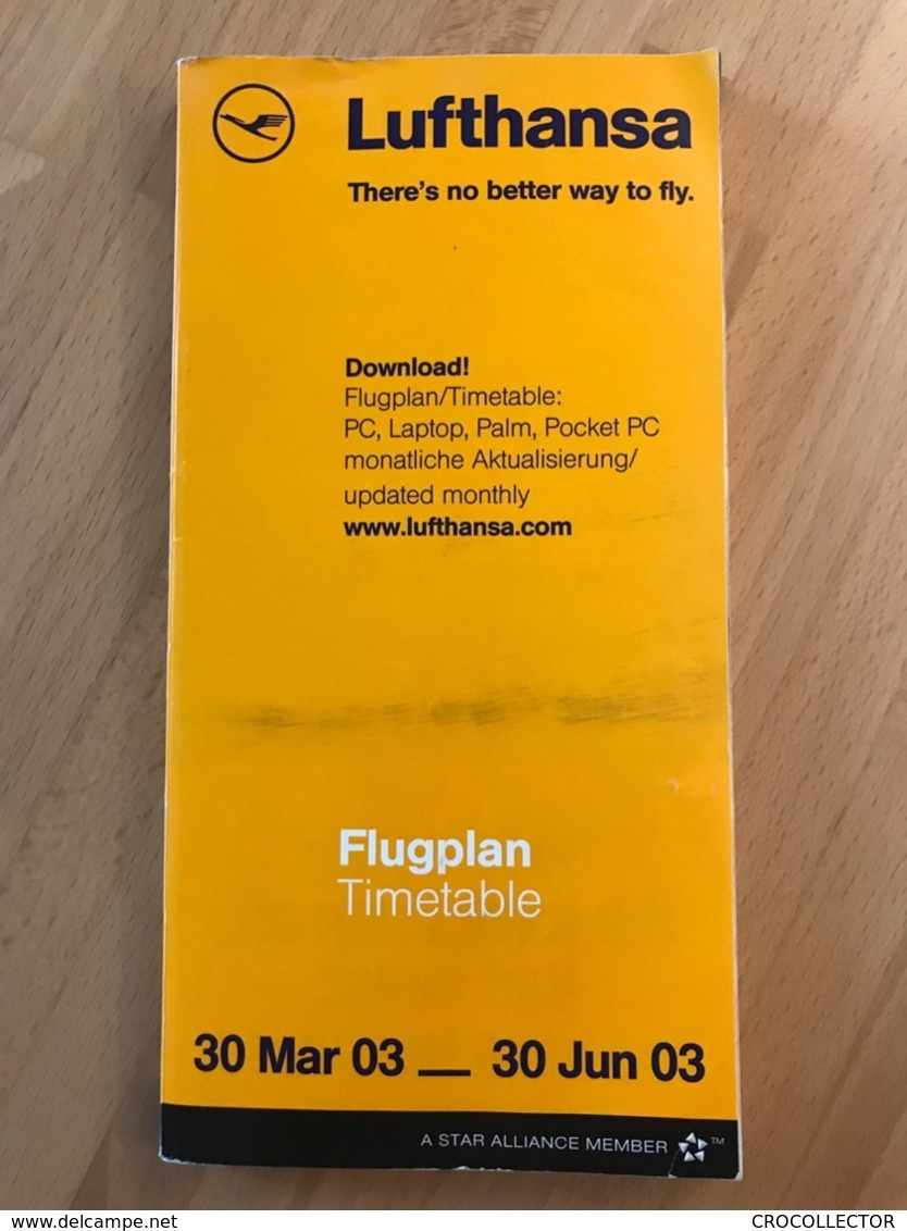 LUFTHANSA Flugplan Timetable 30 Mar 03  _  30 Jun 03 - Zeitpläne