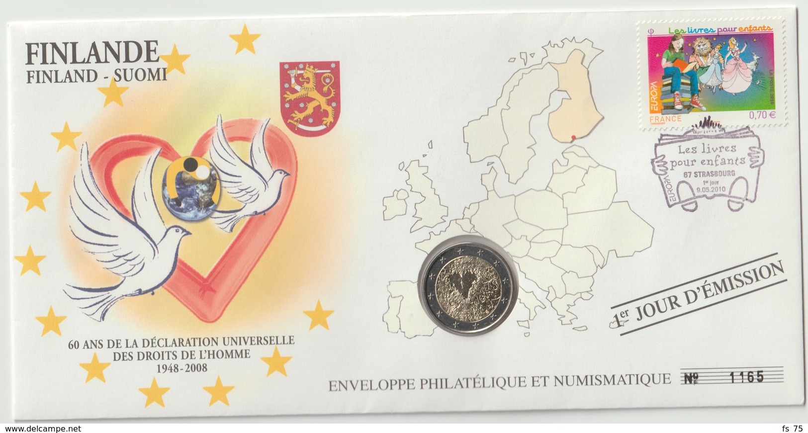 FINLANDE - 8 FDC PHILATELIE ET NUMISMATIQUE  - 1€ - 2€ X 7 - 2003/2012