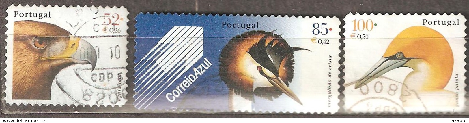 Birds: Full Set Of 3 Used Self-adhesive Stamps, Portugal, 2000, Mi#2393-A2394 - Other & Unclassified