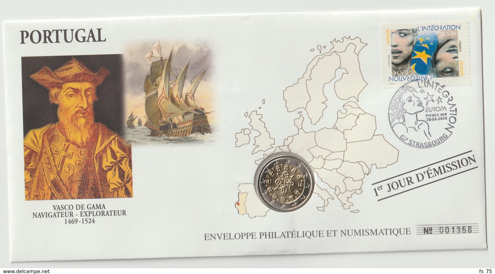 PORTUGAL - 6 FDC PHILATELIE ET NUMISMATIQUE  - 1€ - 2€ X 5 -  2006/2011 - Portugal