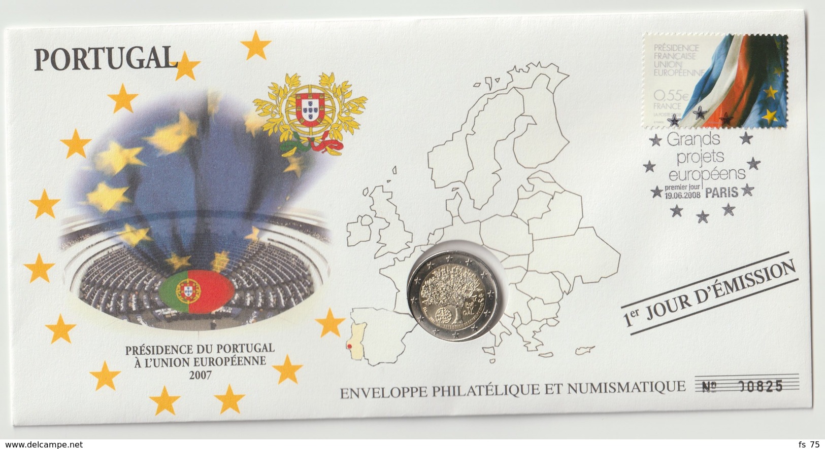 PORTUGAL - 6 FDC PHILATELIE ET NUMISMATIQUE  - 1€ - 2€ X 5 -  2006/2011 - Portugal