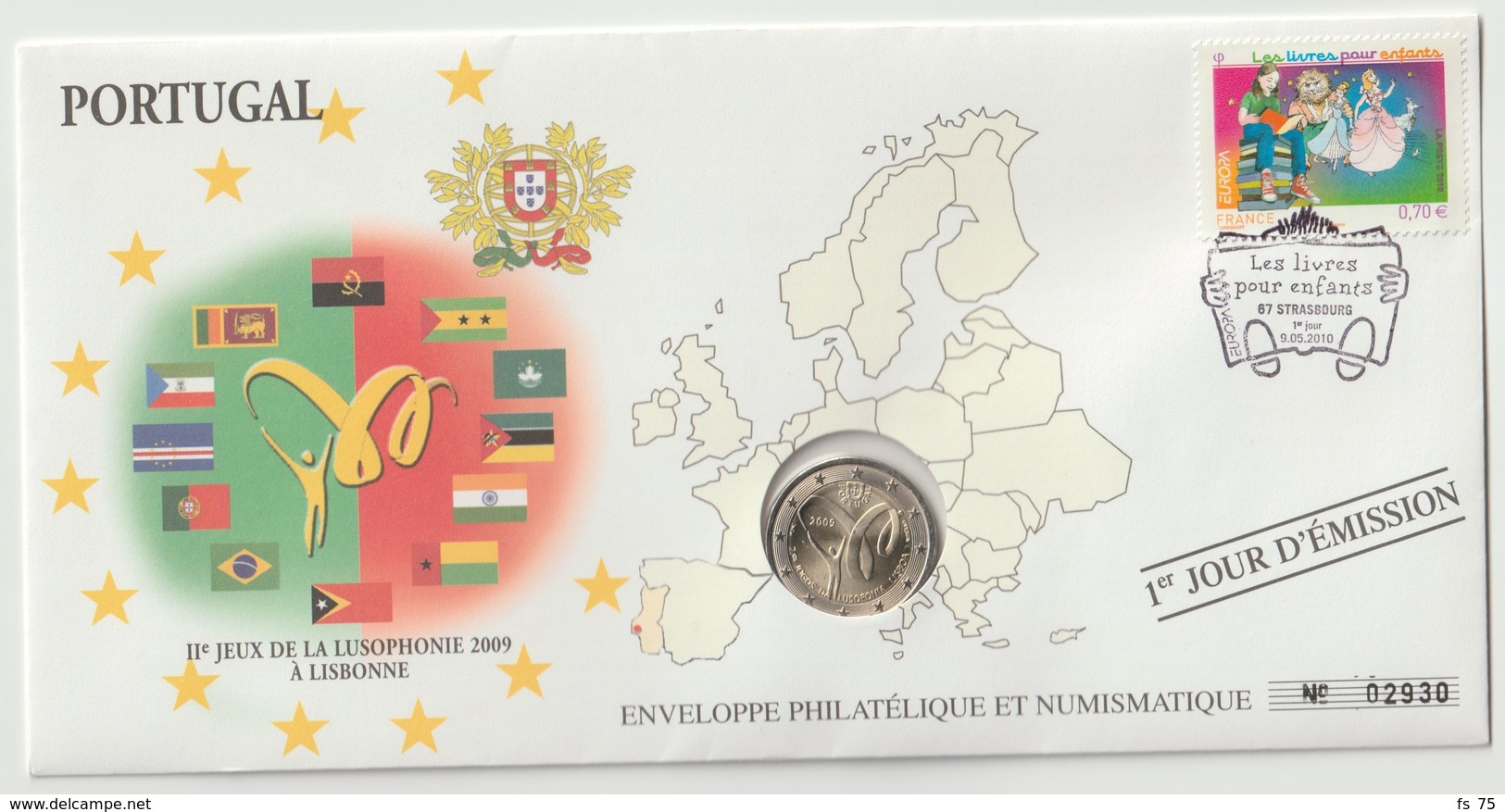 PORTUGAL - 6 FDC PHILATELIE ET NUMISMATIQUE  - 1€ - 2€ X 5 -  2006/2011 - Portugal