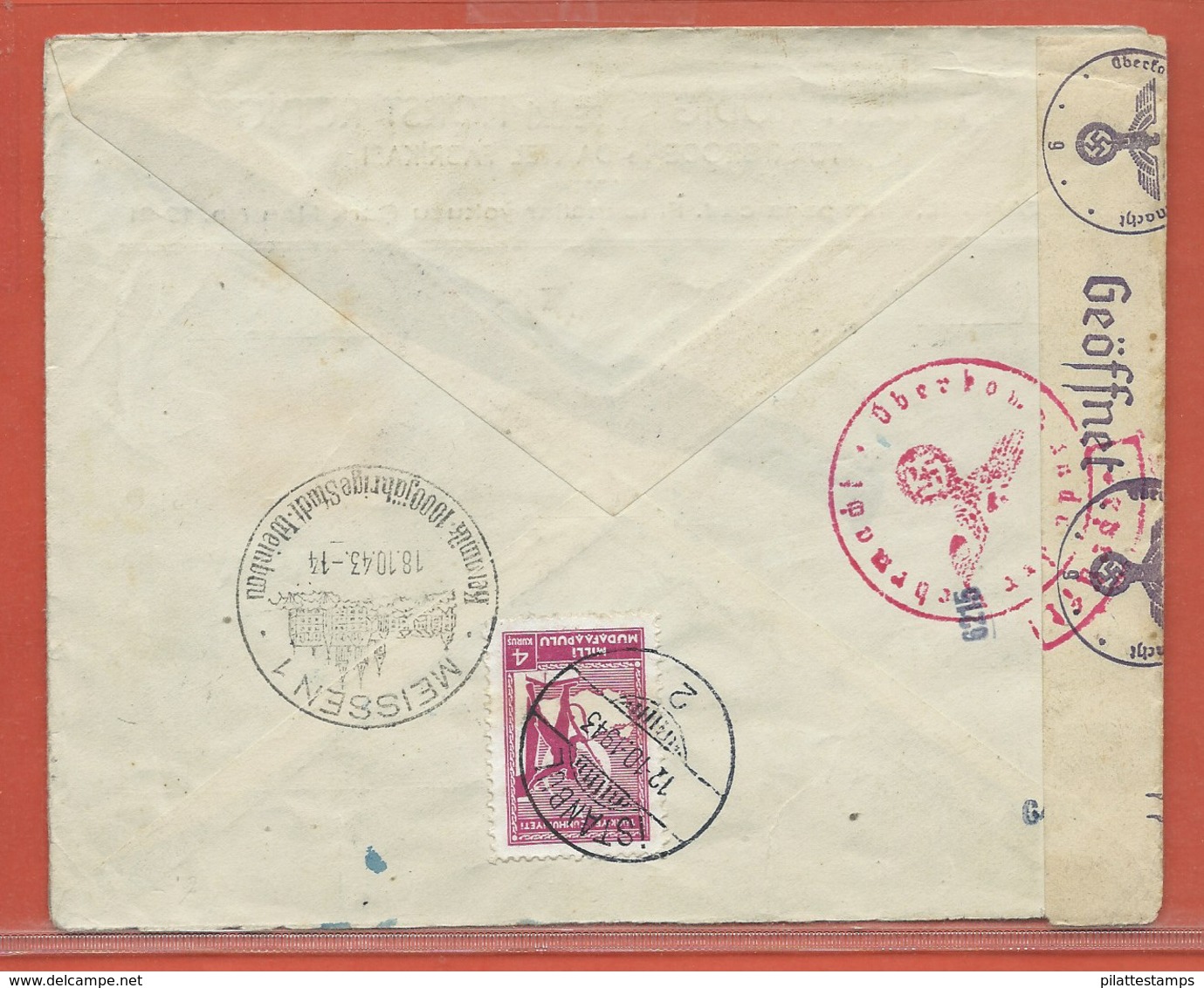 TURQUIE LETTRE CENSUREE DE 1943 DE ISTAMBOUL POUR MEISSEN ALLEMAGNE - Briefe U. Dokumente