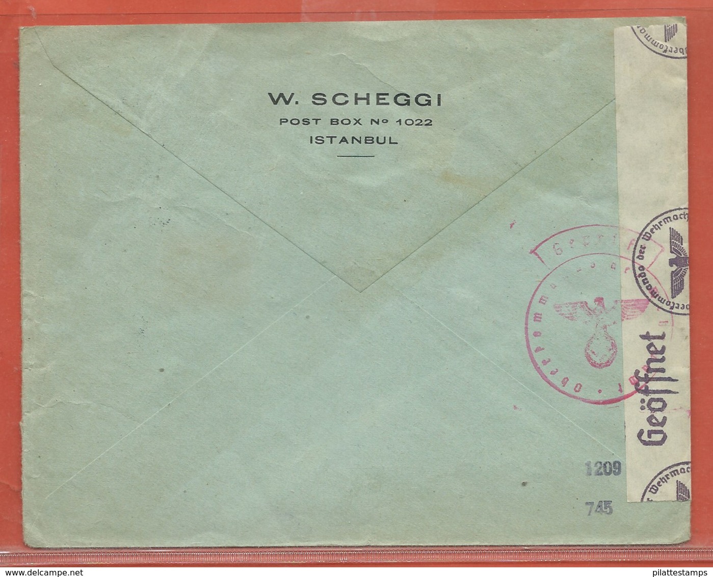 TURQUIE LETTRE CENSUREE DE 1940 DE GALATA POUR COPENHAGUE - Covers & Documents