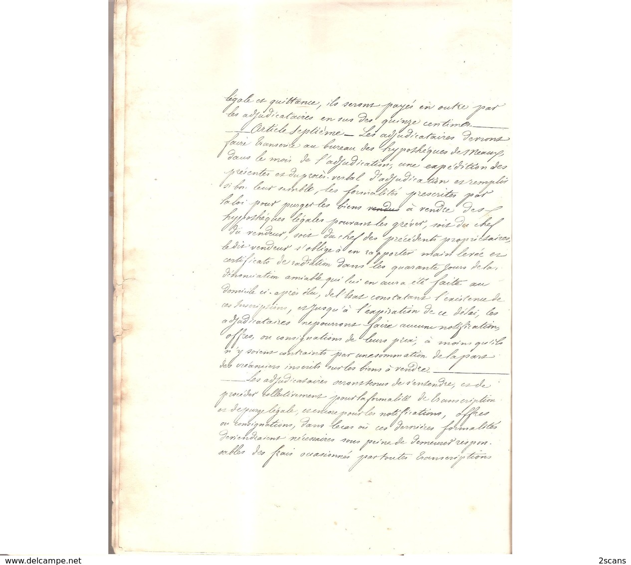 77 VILLENOY - 1863 - Adjudication par M. Étienne CARON - (familles BOURETTE, MAURICE, GAILLET, CHATIN, LEFRANC) - Meaux