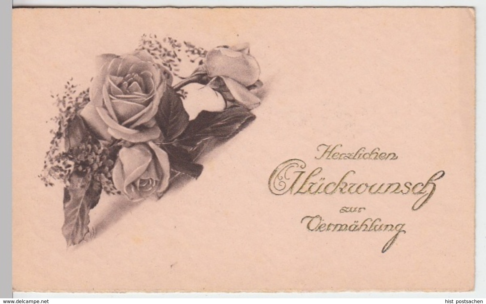 (9296) Glückwunschkarte Hochzeit, Rosen, Vor 1945 - Hochzeiten