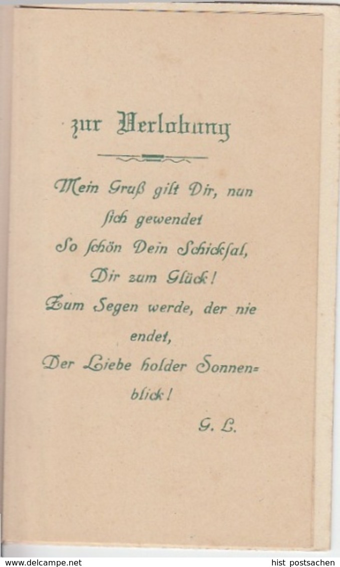 (10414) Klappkarte Zur Verlobung Vor 1945 - Hochzeiten