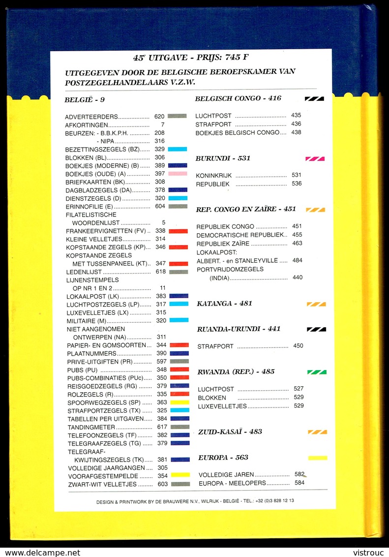 Officiële Belgische Postzegel Catalogus NL- 2000- Postz. V. Belgïe, Congo,Burundi,Ruanda-Urundi,Sud-Kasaï,Katanga,EUROPA - Belgium