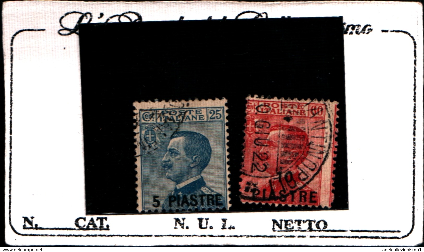 93652) ITALIA- Emissioni Ordinarie Soprastampate In Moneta Turca - 1921 - 2 VALORI-USATI - Non Classés