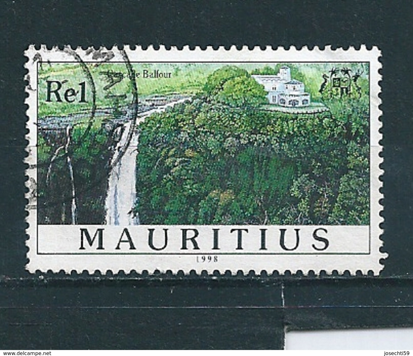 N° 913 Cascade Balfour Timbre Maurice, île	(1998)  Oblitéré - Mauricio (1968-...)