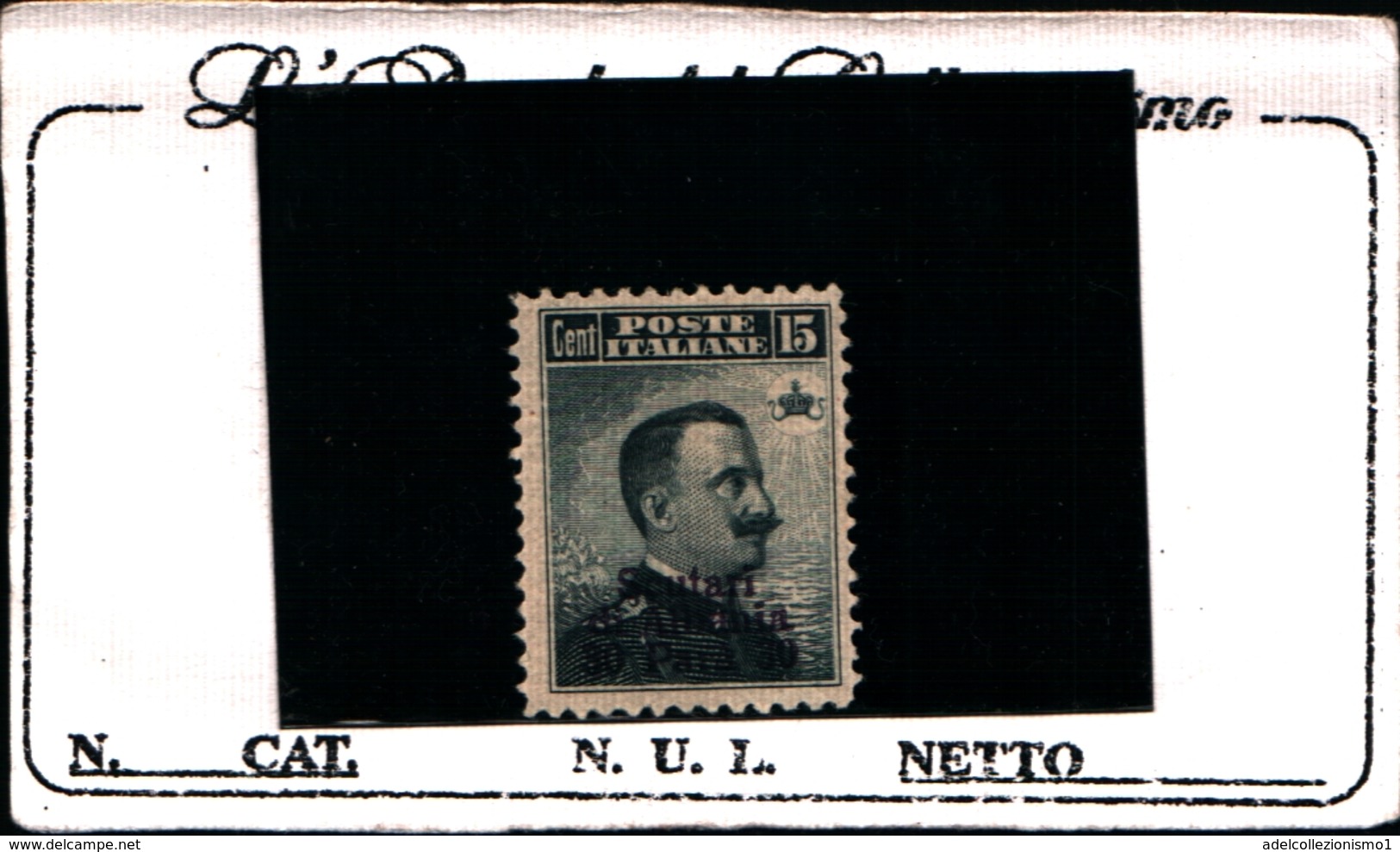 93671) ITALIA-SCUTARI D'ALBANIA-20 C. Su 30 Pa.Michetti Nero Sopr. Cent. 20 - Gennaio 1916-MLH* - Albanië
