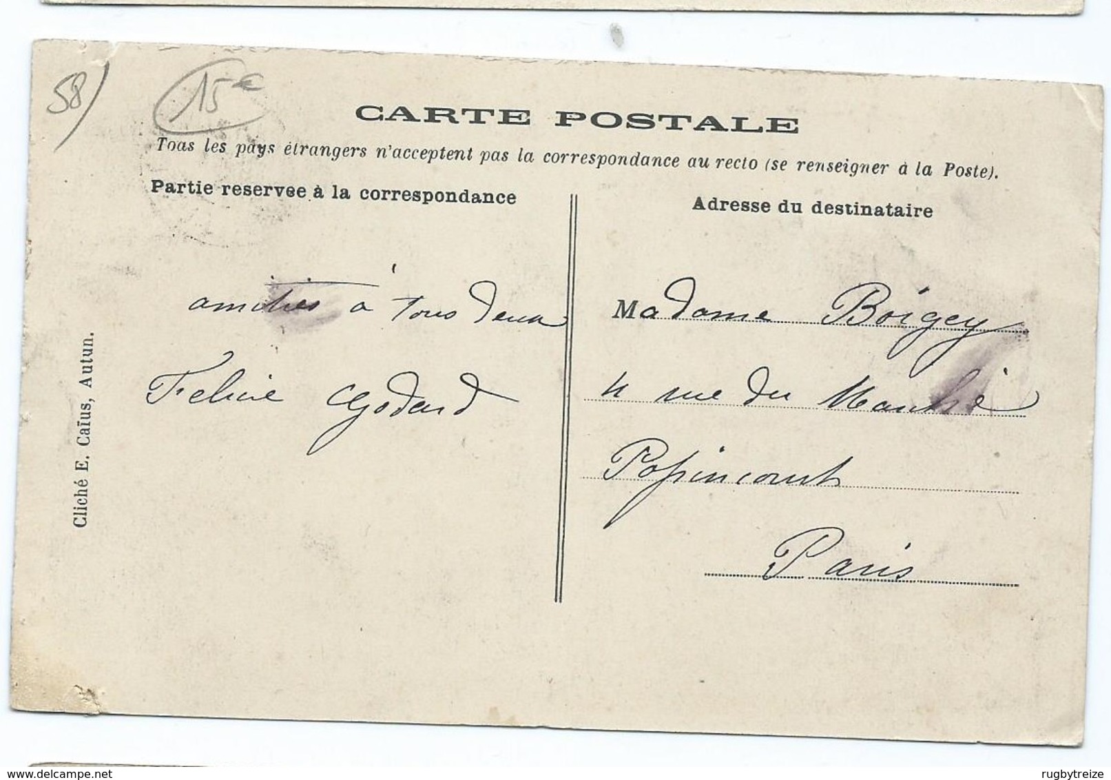 3418 Le Vieux Morvan Chaumière Isolée Cachet Convoyeur  Chagny à Etang Sur Auroux Via Epinac 1905 - Franche-Comté