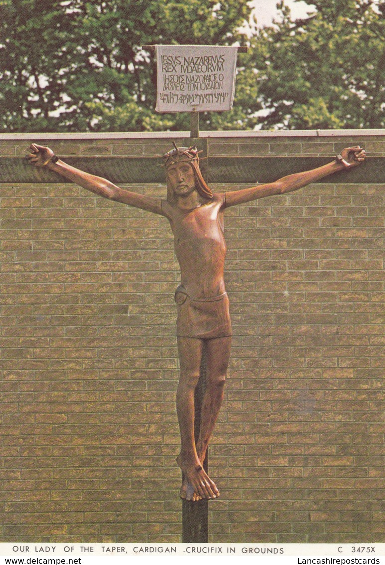 Postcard Our Lady Of The Taper Cardigan Crucifix In Grounds Christ / Catholic Religion My Ref  B24248 - Cardiganshire
