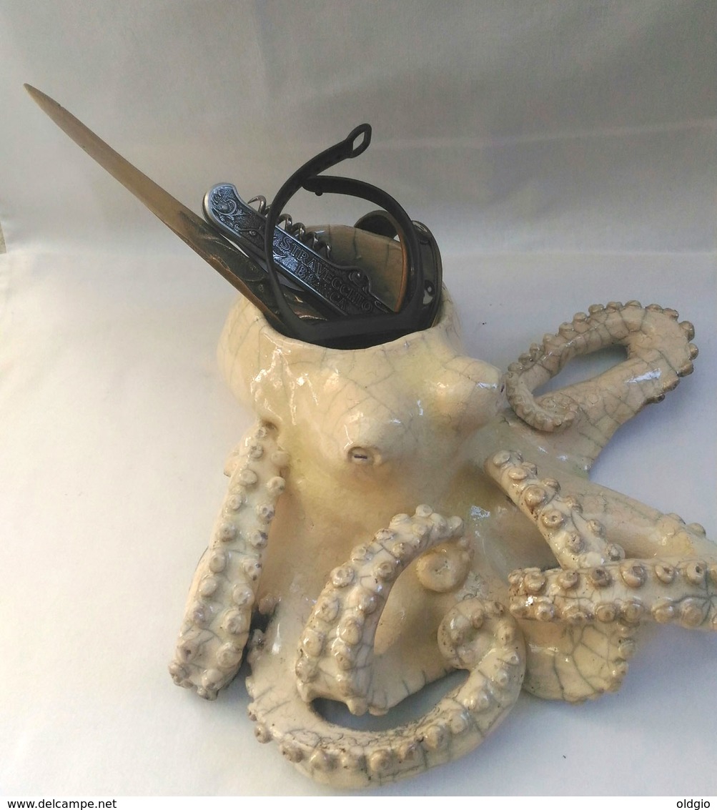 Polpo Piovra Octopus Ceramica Stile Giapponese Artigianale Raku Fatta A Mano Japanese Style Handmade Pottery - Unclassified