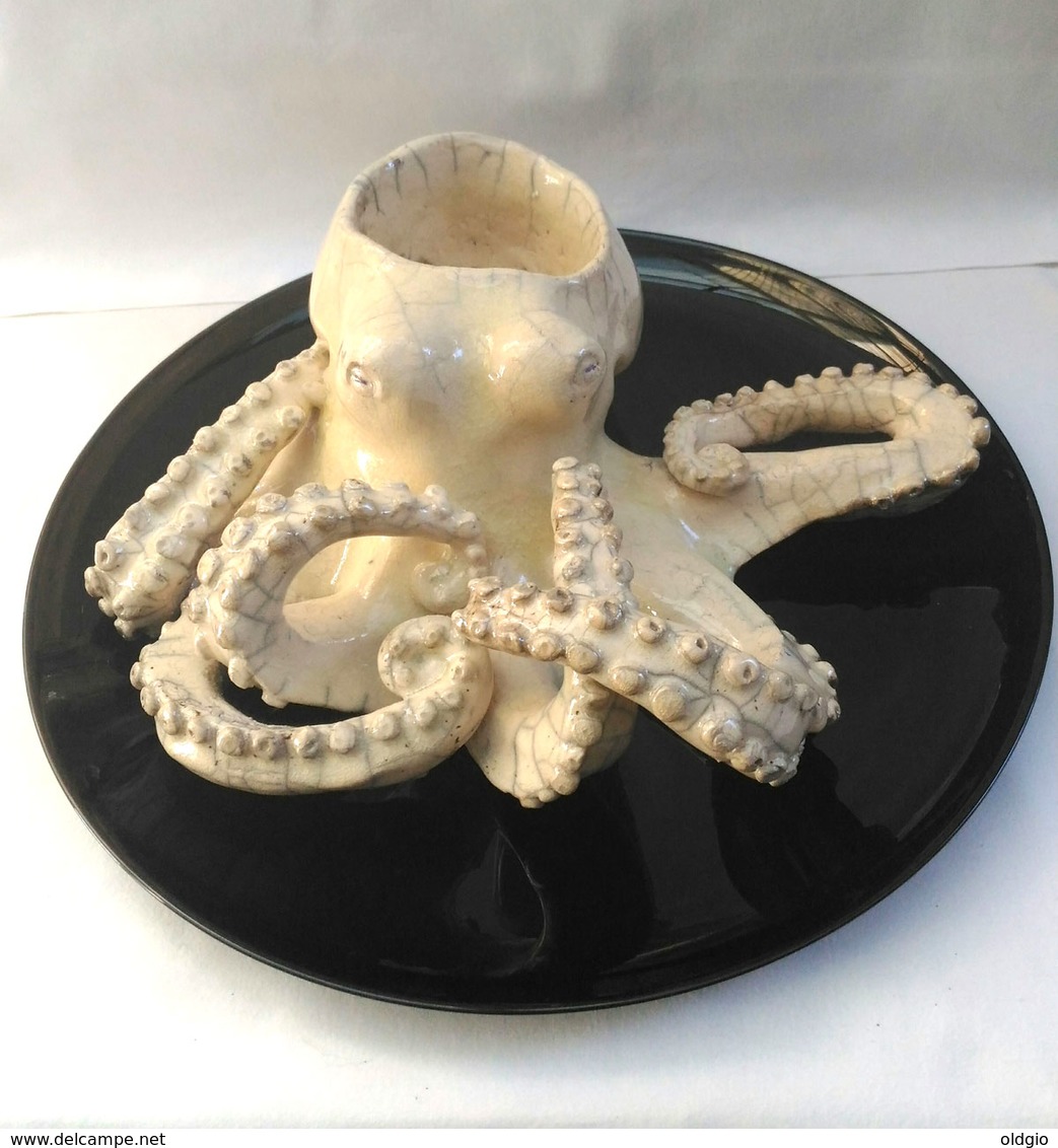 Polpo Piovra Octopus Ceramica Stile Giapponese Artigianale Raku Fatta A Mano Japanese Style Handmade Pottery - Unclassified