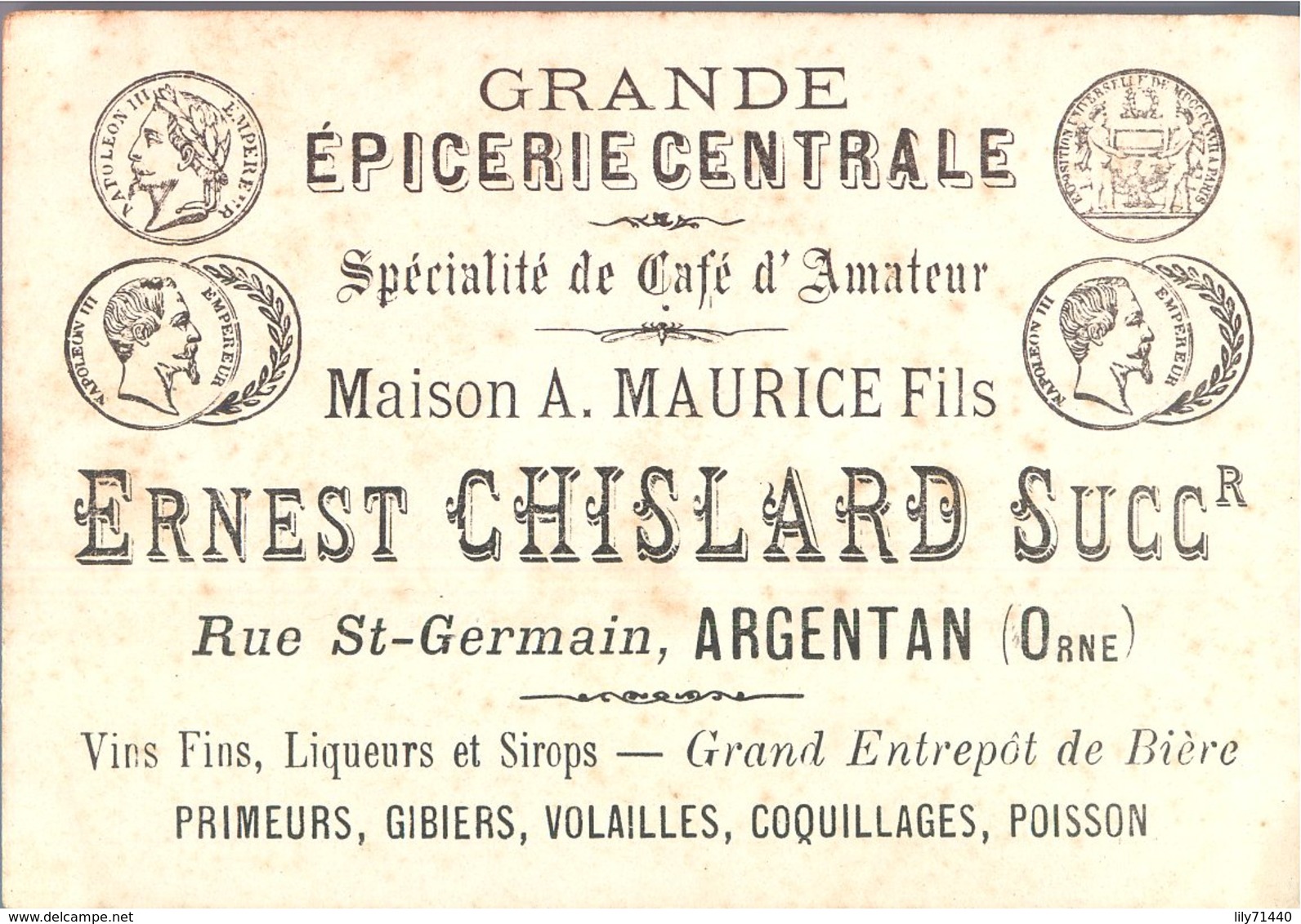 Image Chromo Enfant Jeu Du Cerceau Grande épicerie Centrale Maison A Maurice Fils Ernest Ghislard Argentan - Autres & Non Classés