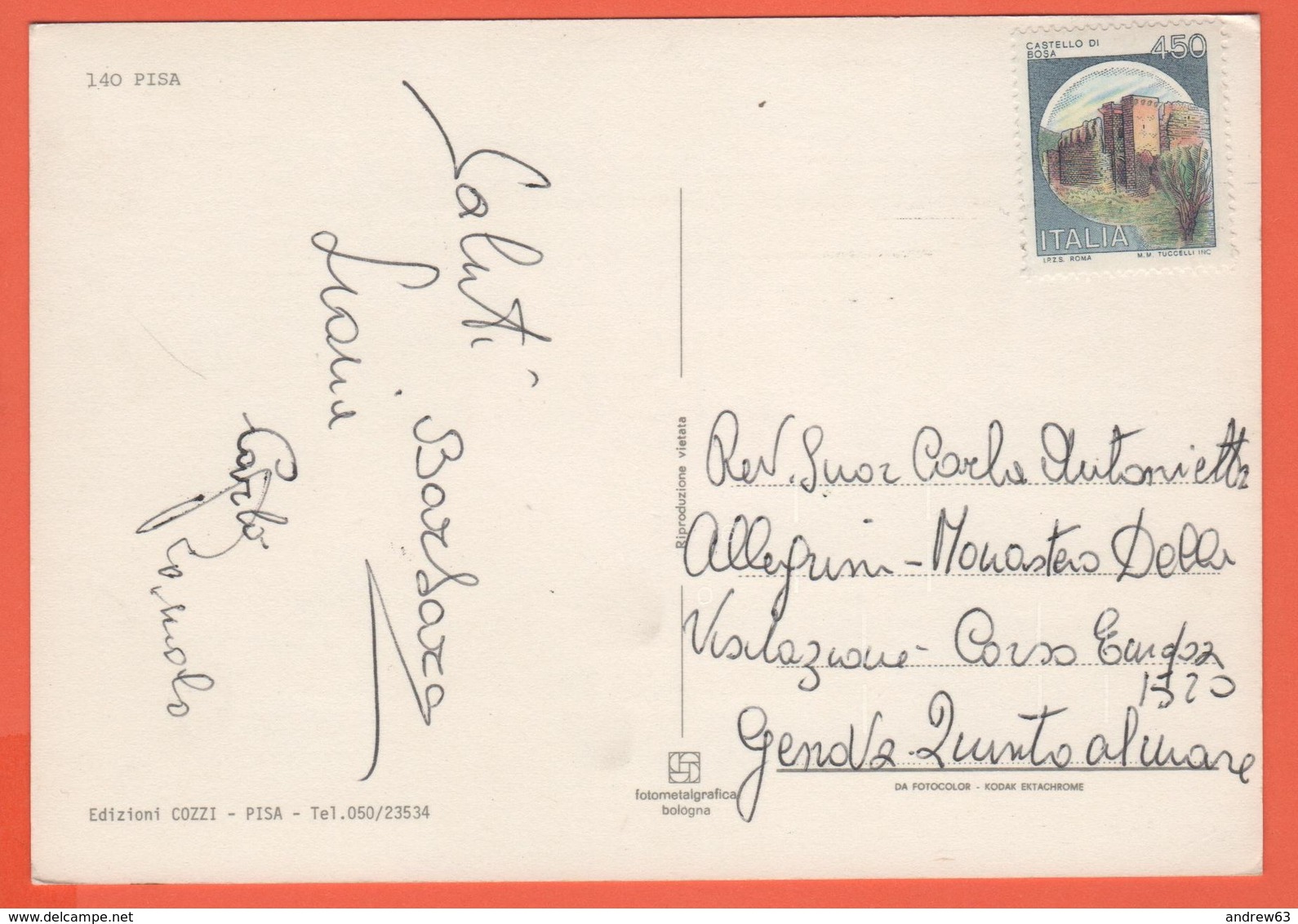 ITALIA - ITALY - ITALIE - 450 Serie Castelli, Castello Di Bosa - Pisa - Multivues - Wrote But Not Sent - Pisa