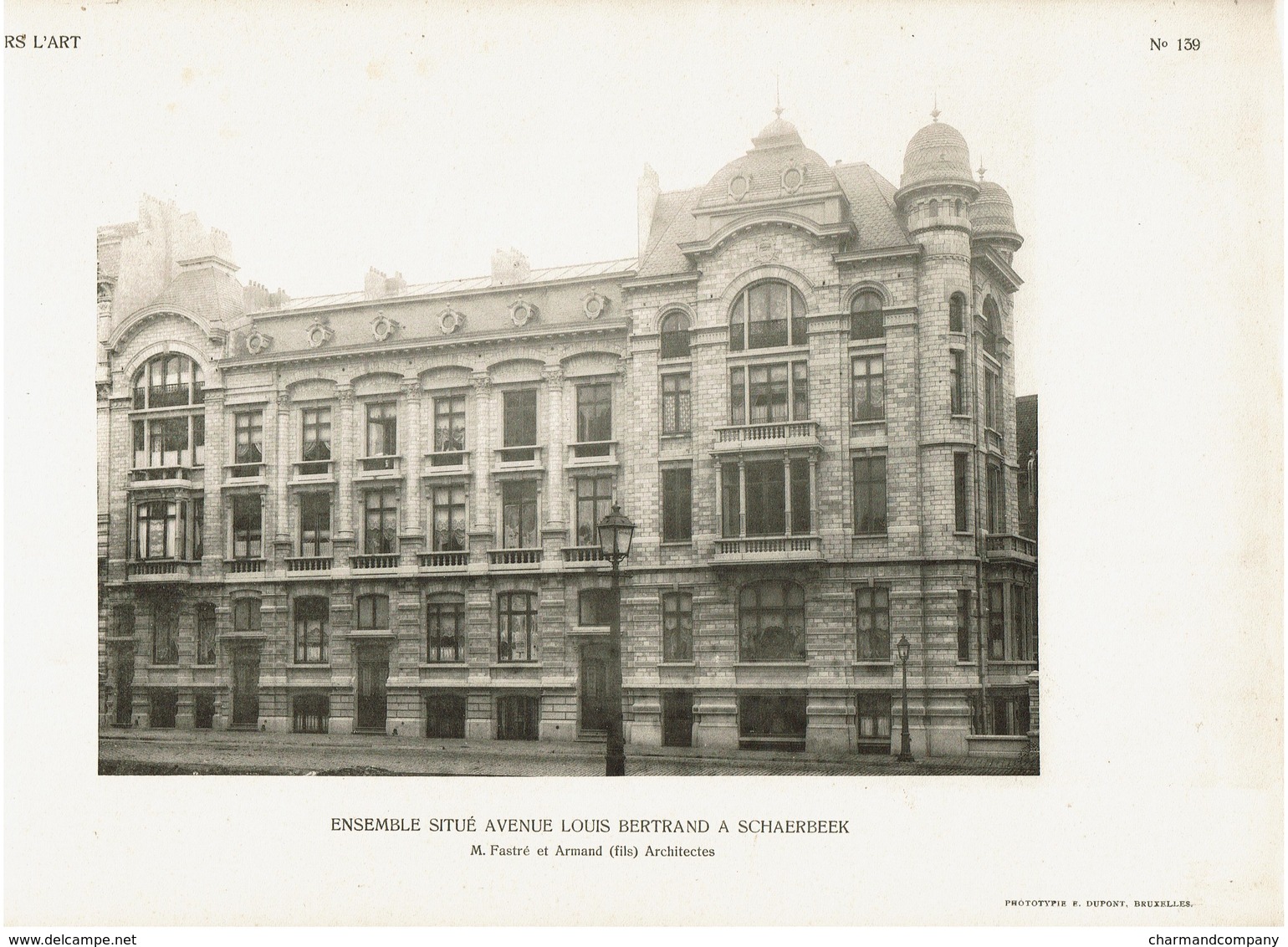 Architecture c1910 10 Planches VERS L'ART - Schaerbeek - Maisons avenue Louis Bertrand - Plan / détails .. - 10 scans