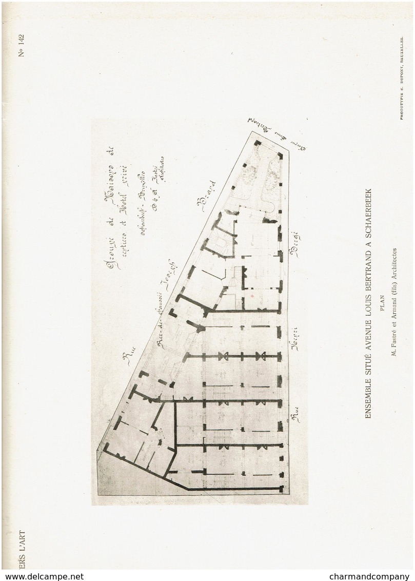 Architecture c1910 10 Planches VERS L'ART - Schaerbeek - Maisons avenue Louis Bertrand - Plan / détails .. - 10 scans