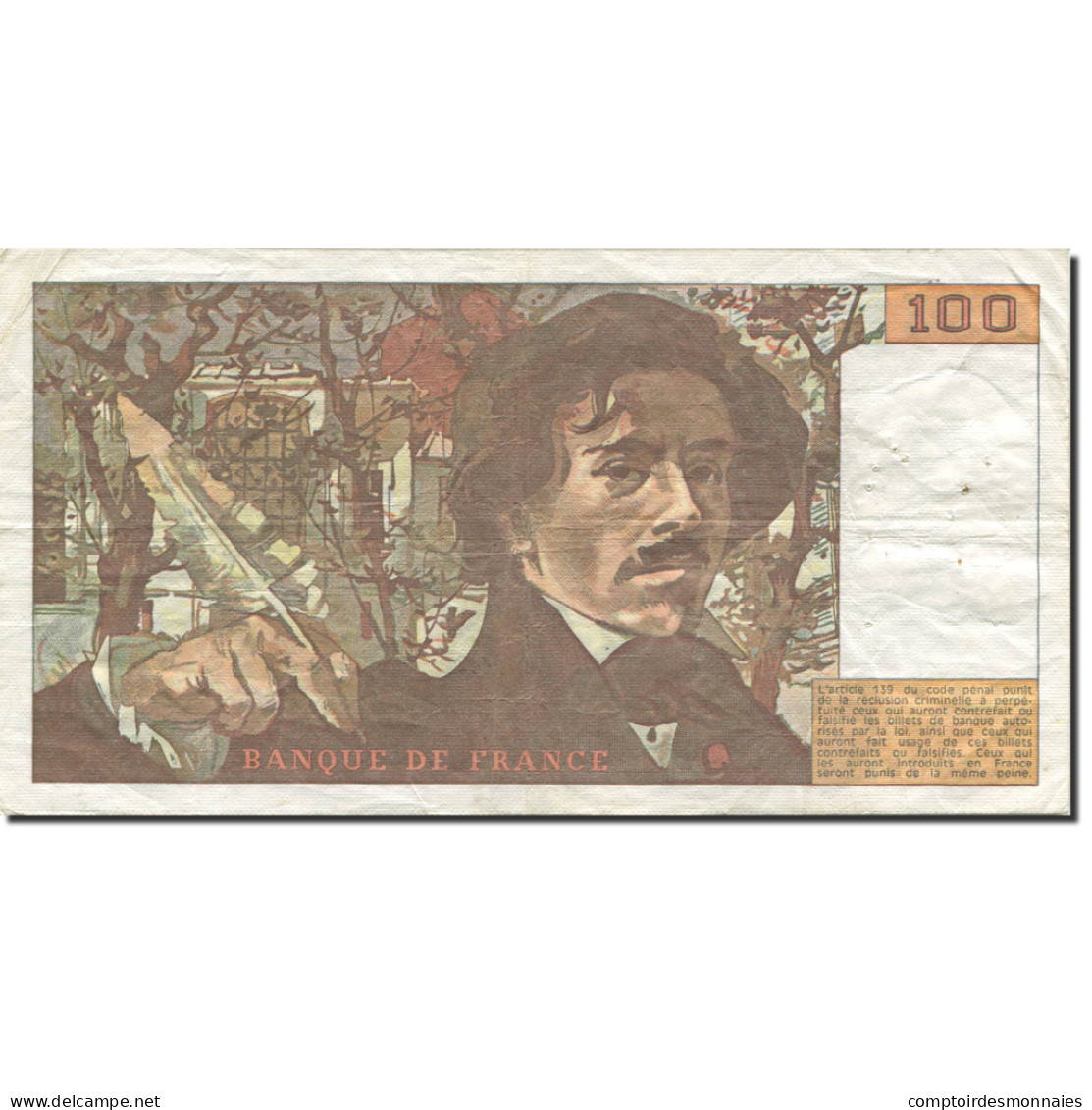 France, 100 Francs, Delacroix, 1978, 1978, TTB, Fayette:69.1d, KM:154a - 100 F 1978-1995 ''Delacroix''