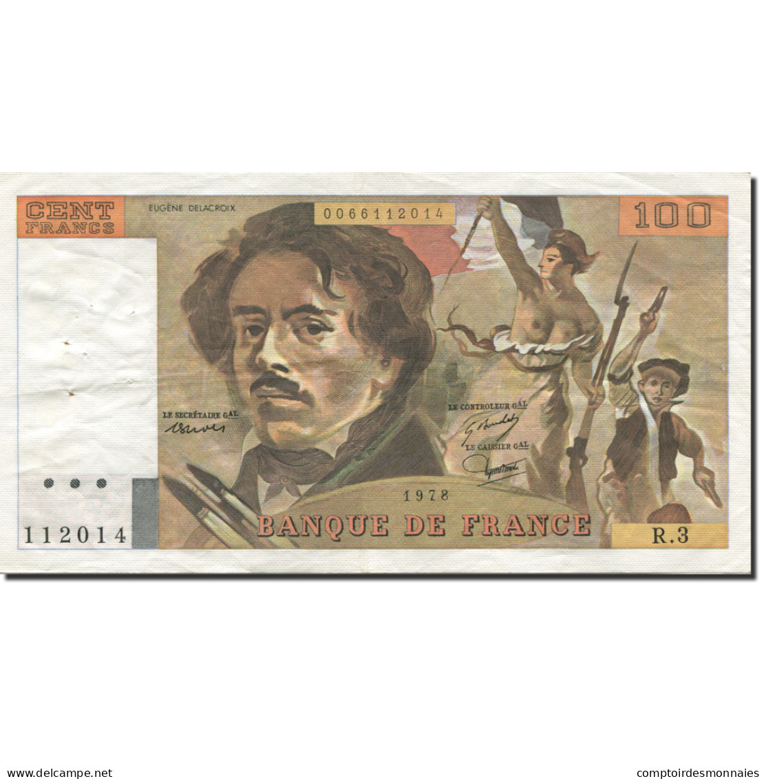 France, 100 Francs, Delacroix, 1978, 1978, TTB+, Fayette:68.3, KM:153 - 100 F 1978-1995 ''Delacroix''