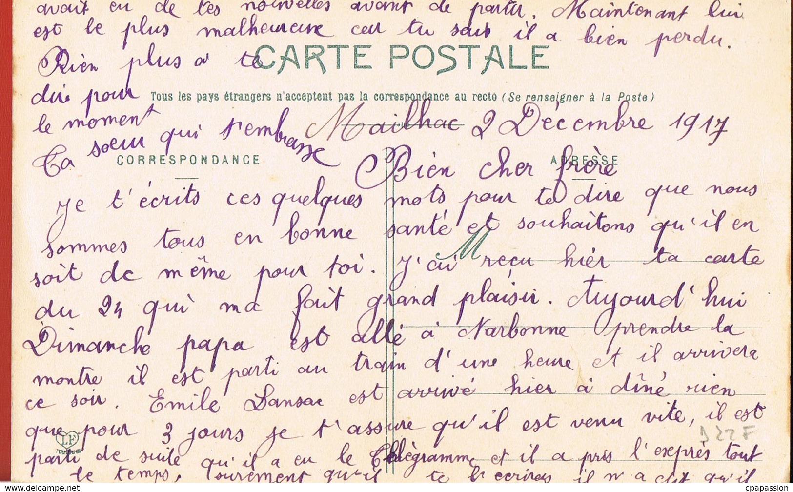 CPA 11-MAILHAC Prés BIZE  -Aude - Le Pont Et La Place-animée  Voyagée 1909- Scans Recto Verso- Paypal Sans Frais - Otros & Sin Clasificación