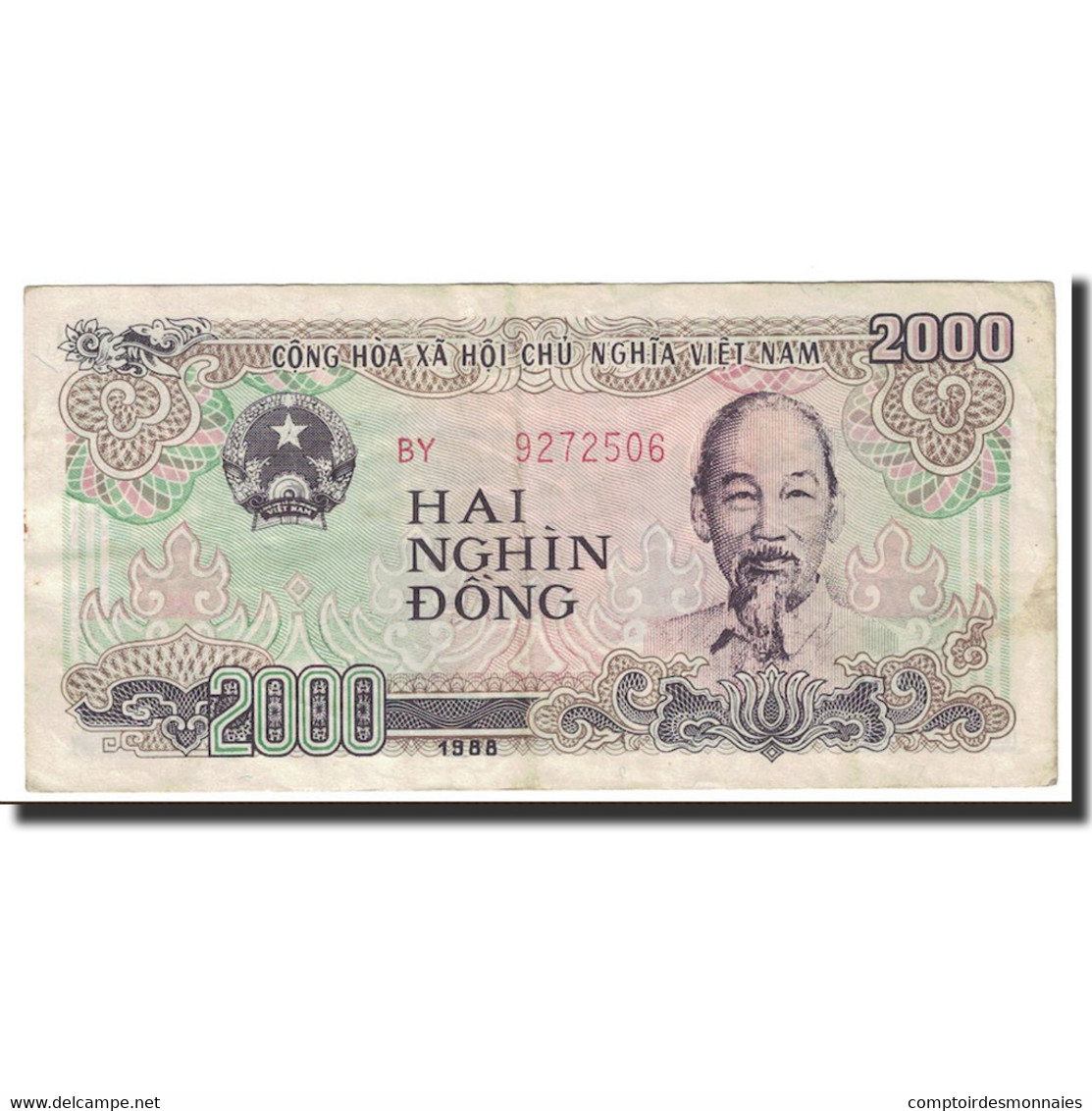 Billet, Viet Nam, 2000 D<ox>ng, 1988, KM:107b, TTB - Viêt-Nam