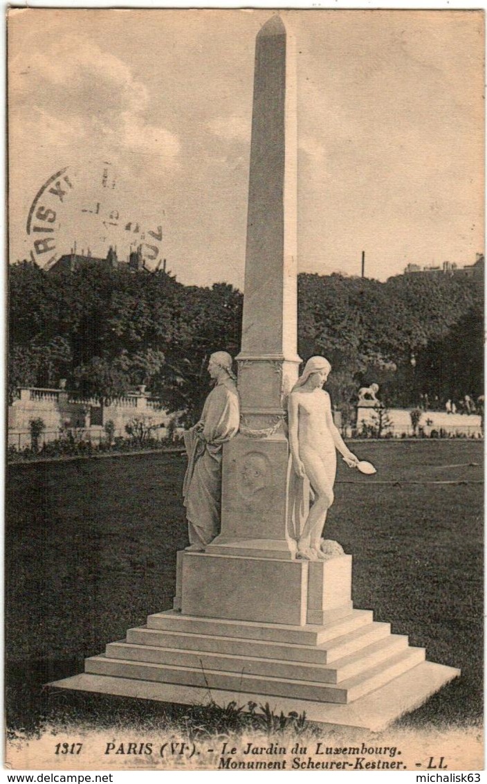 41tht 1623 CPA - PARIS - JARDIN DU LUXEMBOURG - MONUMENT SCHEURER KESTNER - Other Monuments