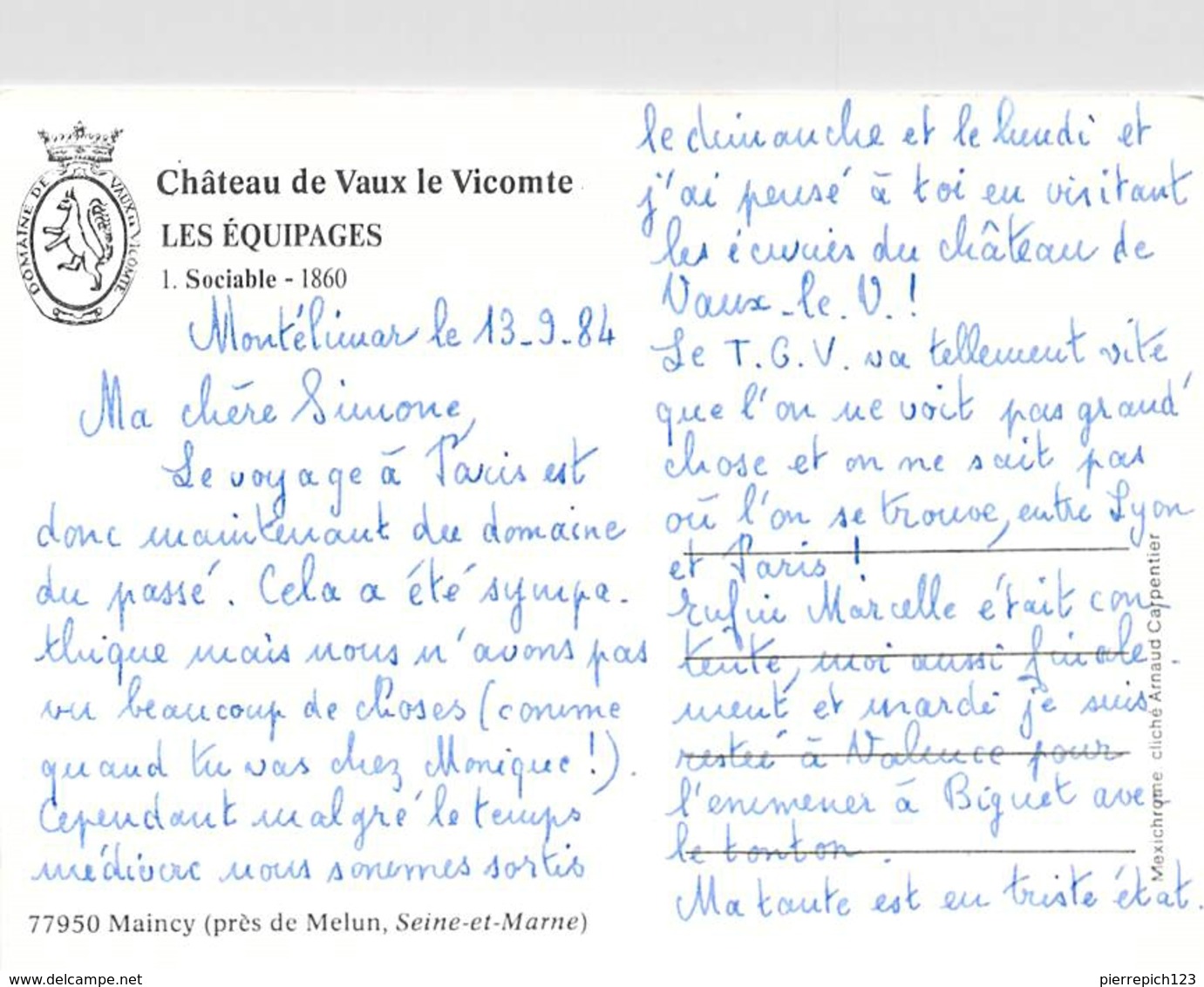 77 - Vaux Le Vicomte - Le Château - Les Equipages - Sociable (1860) - Vaux Le Vicomte