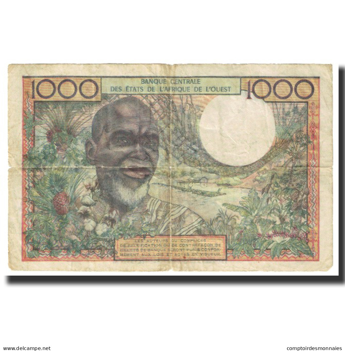 Billet, West African States, 1000 Francs, 1961, 1961-03-20, KM:103Ab, TB - West African States