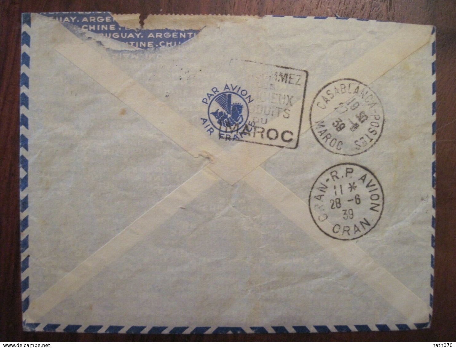 SENEGAL France 1939 TIAROYE ORAN 7e RTS Tirailleurs Sénégalais Lettre Enveloppe Cover Air Mail Colonies AOF Thiaroye - Storia Postale