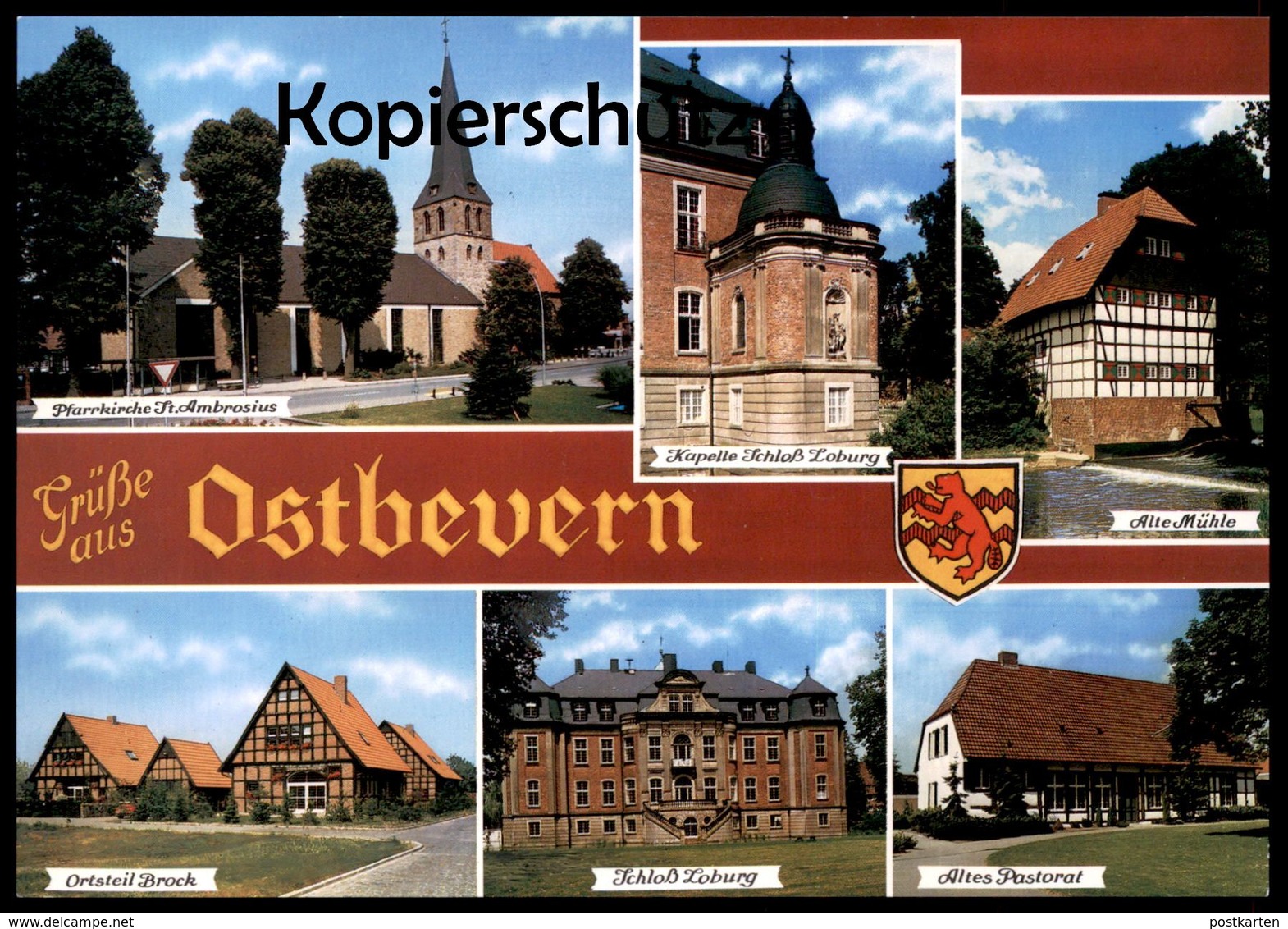 ÄLTERE POSTKARTE OSTBEVERN BROCK SCHLOSS LOBURG INTERNAT ALTE MÜHLE PASTORAT ST. AMBROSIUS AK Cpa Postcard Ansichtskarte - Warendorf