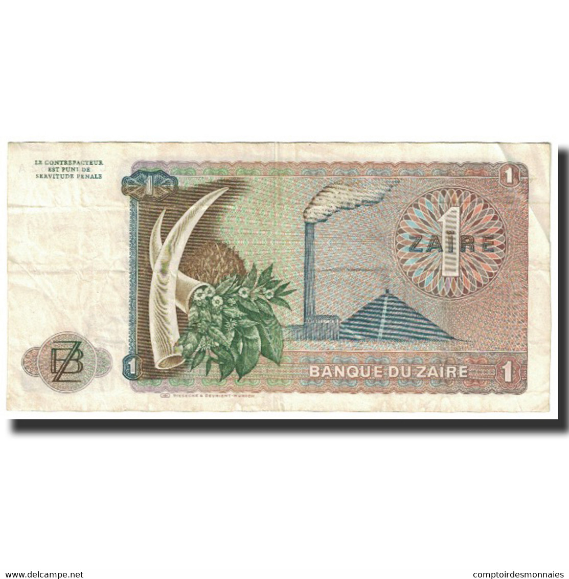 Billet, Zaïre, 1 Zaïre, 1972, 1972-03-15, KM:18a, TB+ - Zaïre