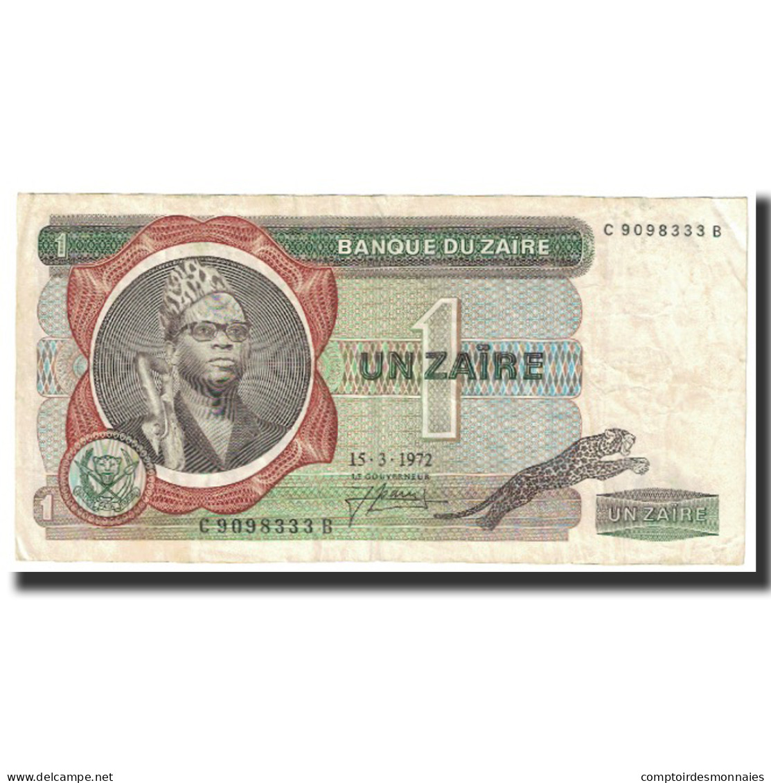 Billet, Zaïre, 1 Zaïre, 1972, 1972-03-15, KM:18a, TTB - Zaïre