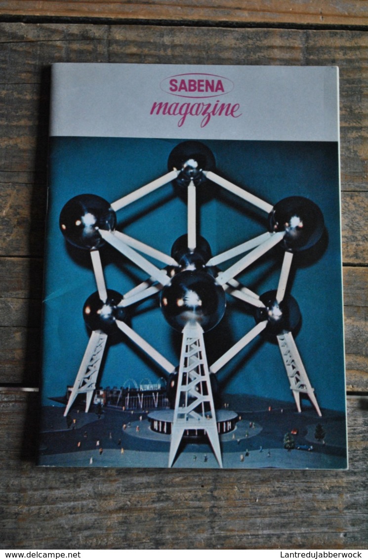 SABENA MAGAZINE EXPO 58 Exposition Universelle ENGLISH Exhibition Heliport United States Portugal Safari Bikoro Congo - Collections