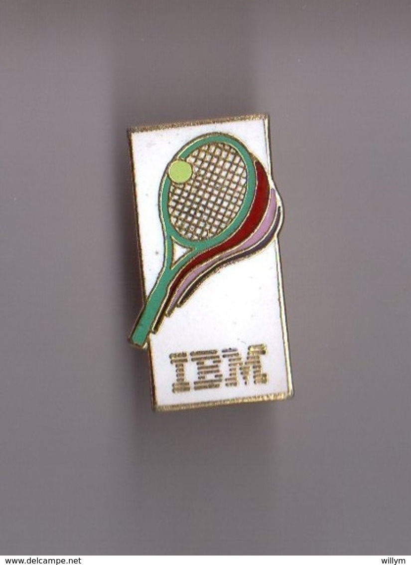 Pin's Informatique / IBM - Tennis (raquette Verte) EGF Doré - Informatique