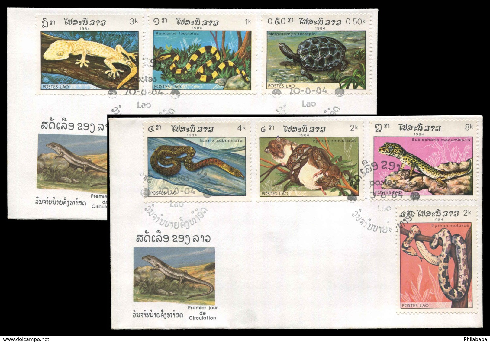 45 - Laos 1984  597/603 ; 773/779 Sur FDC - Laos