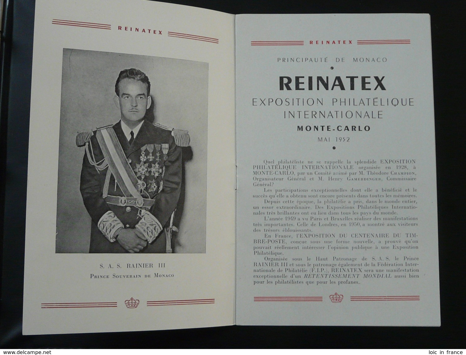 Livret Exposition Reinatex Monaco 1952 - Lettres & Documents