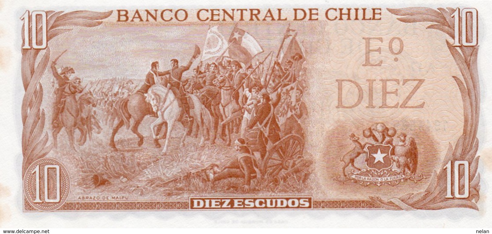 CHILE 10 ESCUDOS 1967 P-143a.2  UNC - Chili