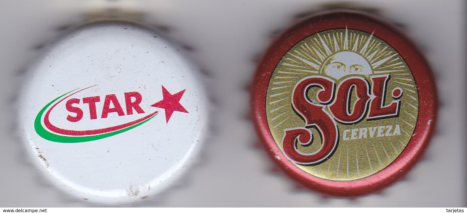 LOTE DE 2 CHAPAS DE CERVEZA STAR Y SOL   (BEER-BIERE) CORONA - Bier