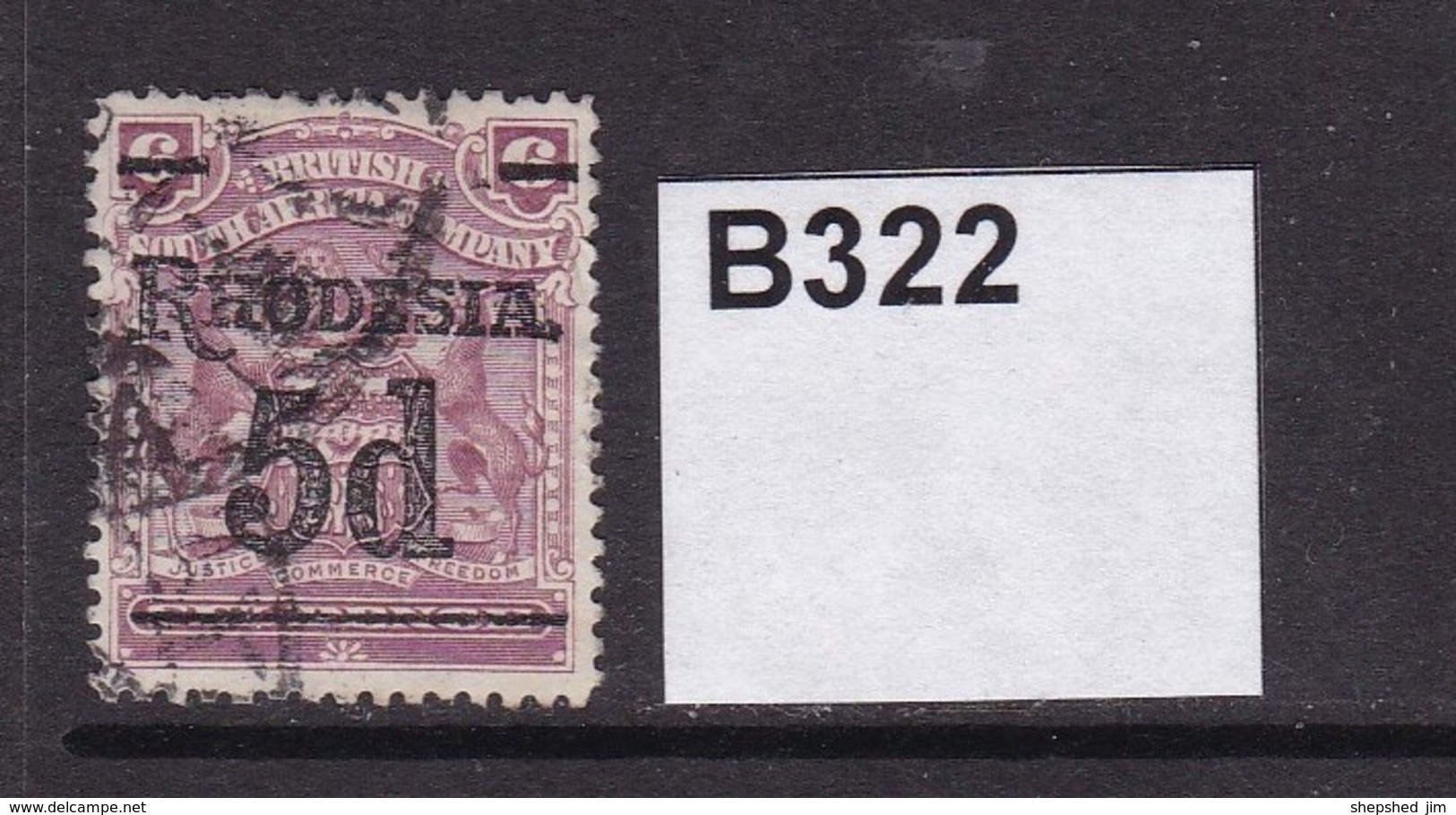 Rhodesia 1909 5d On 6d - Other & Unclassified