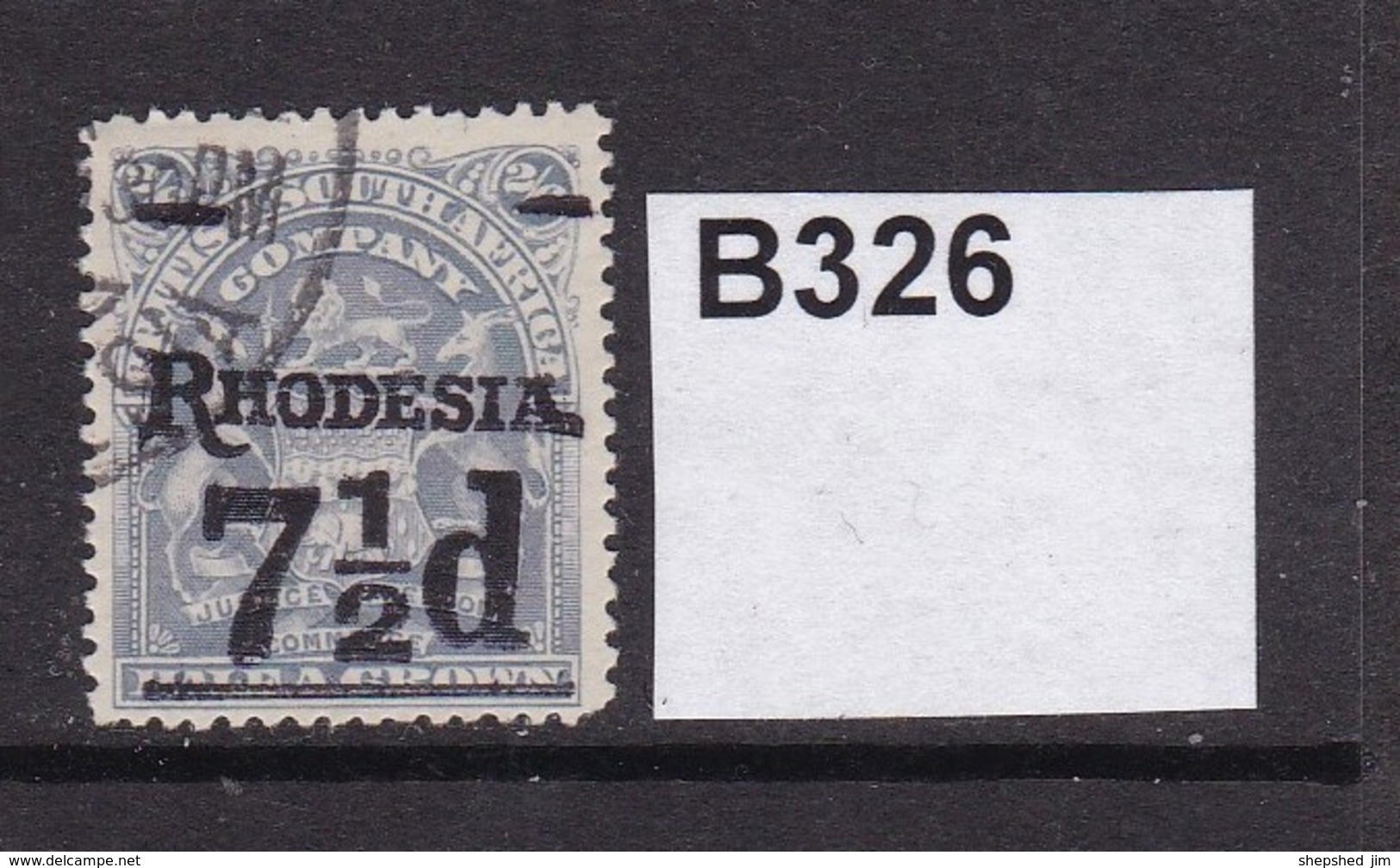 Rhodesia 1909 7½d On 2s6d - Other & Unclassified