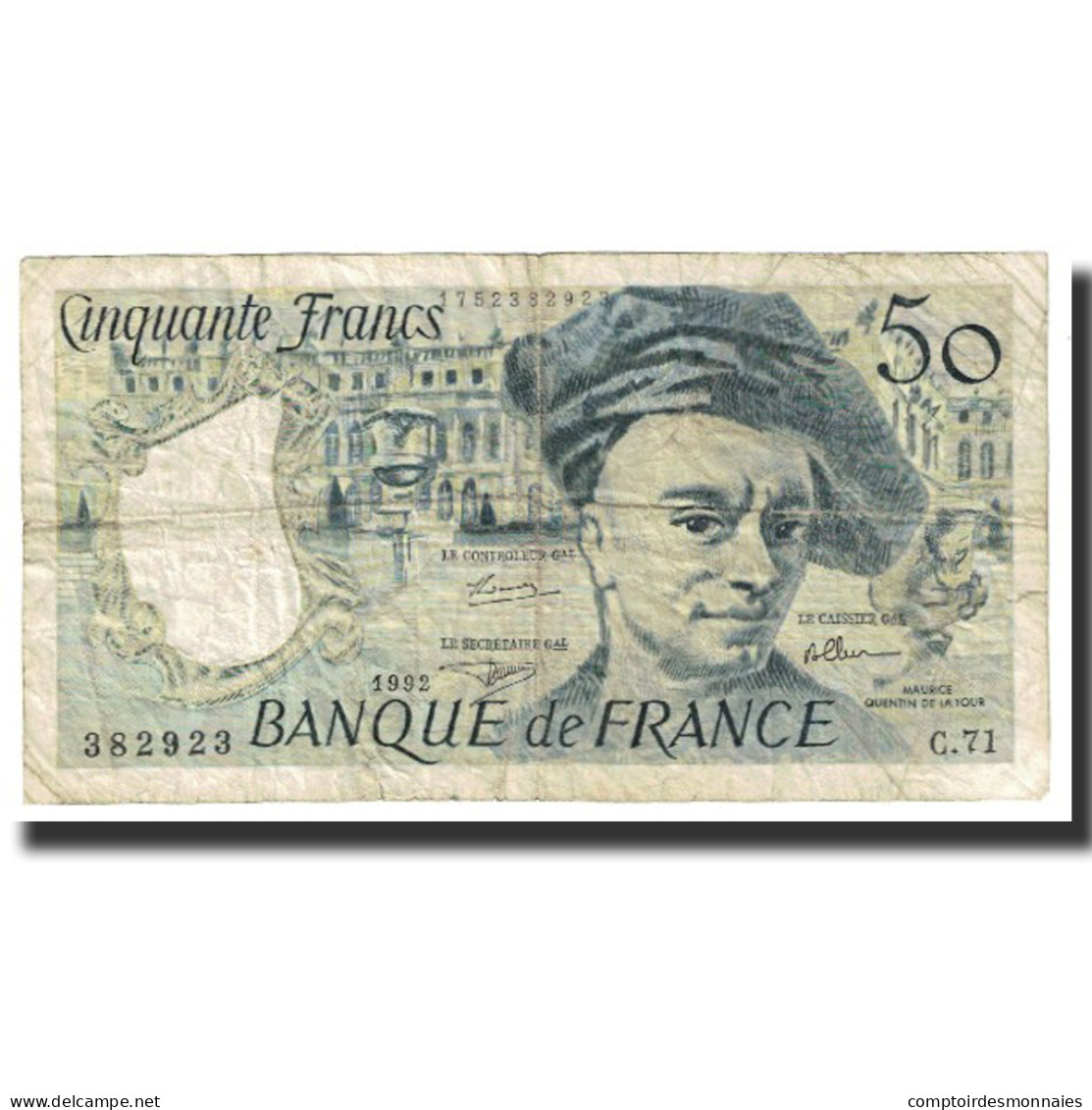 France, 50 Francs, Quentin De La Tour, 1992, TB, Fayette:67.18, KM:152f - 50 F 1976-1992 ''quentin De La Tour''