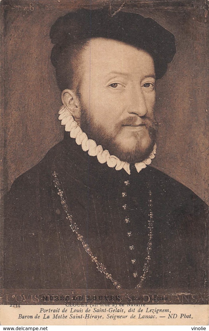 20-3864 : PORTRAIT.  LOUIS DE SAINT-GELAIS DIT DE LEZIGNEM BARON DE LA MOTHE SAINT-HERAYE. SEIGNEUR DE LANSAC. - La Mothe Saint Heray