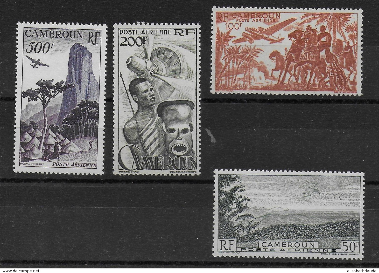 CAMEROUN - 1947 - POSTE AERIENNE YVERT N° 38/41 * MLH CHARNIERE LEGERE - COTE = 40 EUR. - Nuevos