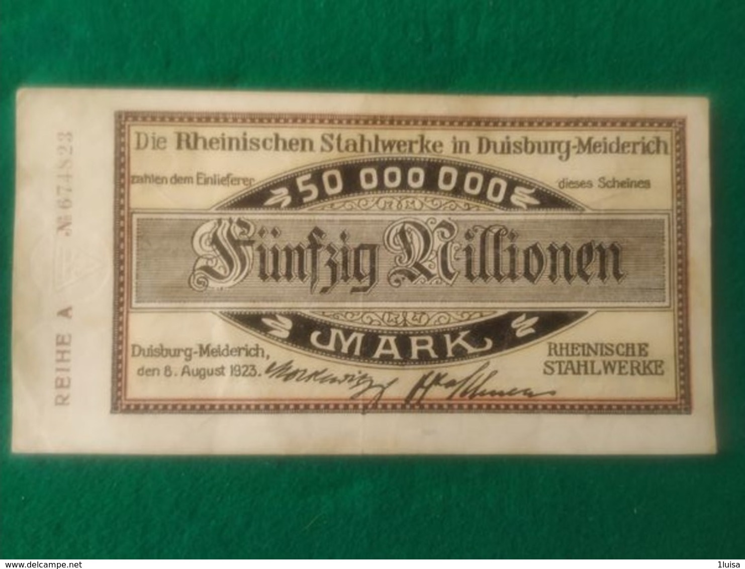 GERMANIA Duisburg 50 MILIONI MARK - Deutsche Golddiskontbank